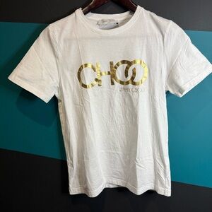Jimmy Choo White Tee with Subtle Logo